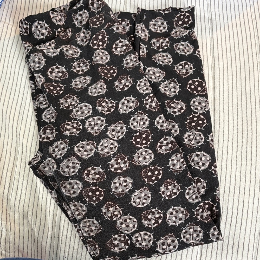 LuLaRoePants with Black and Gray  ladybug Pattern